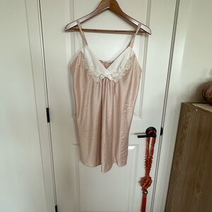 Chic Blush and White Lace Slip
